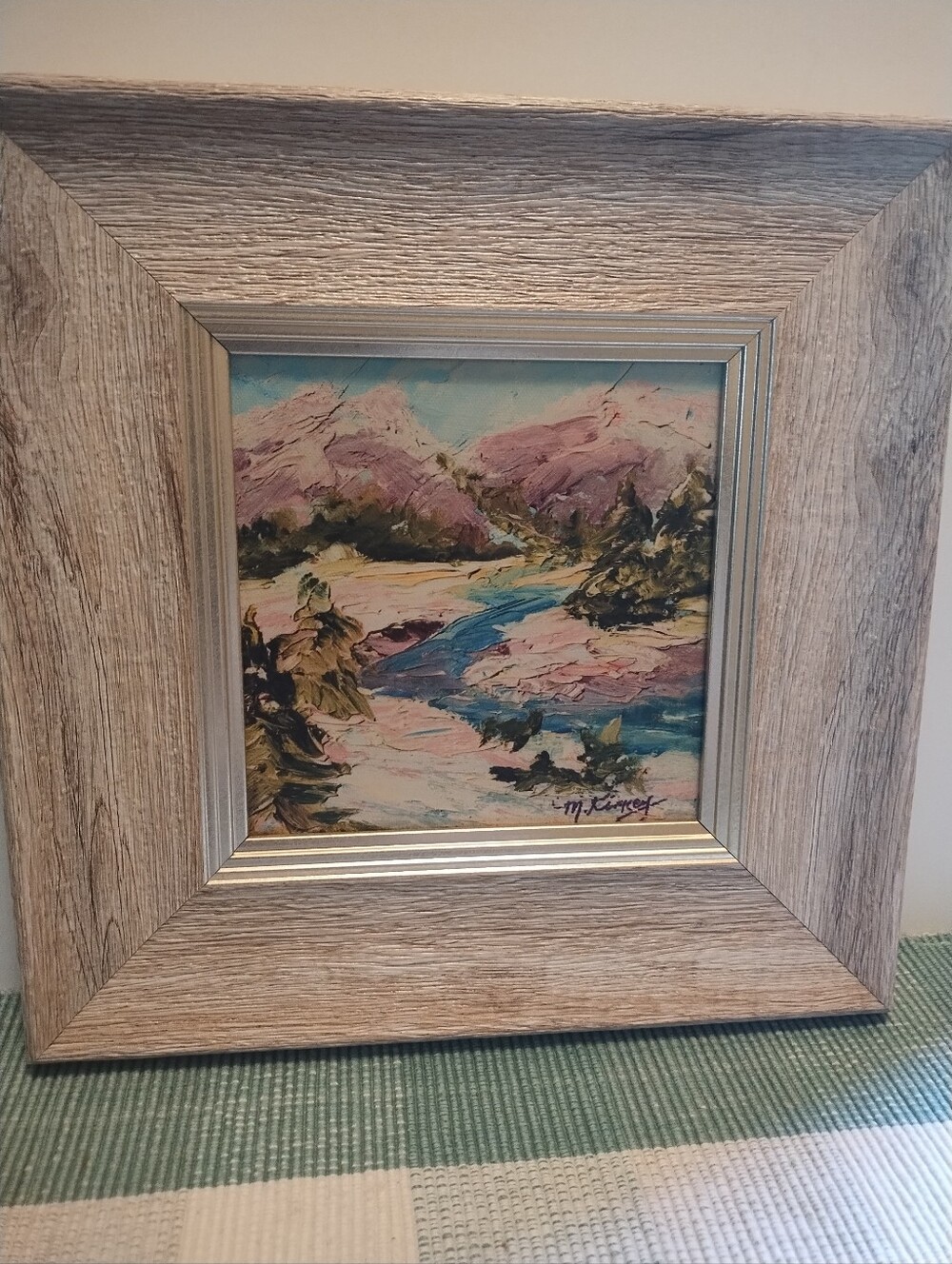 Oil Painting Mountain Stream Painting Signed By Artist M.Kinney